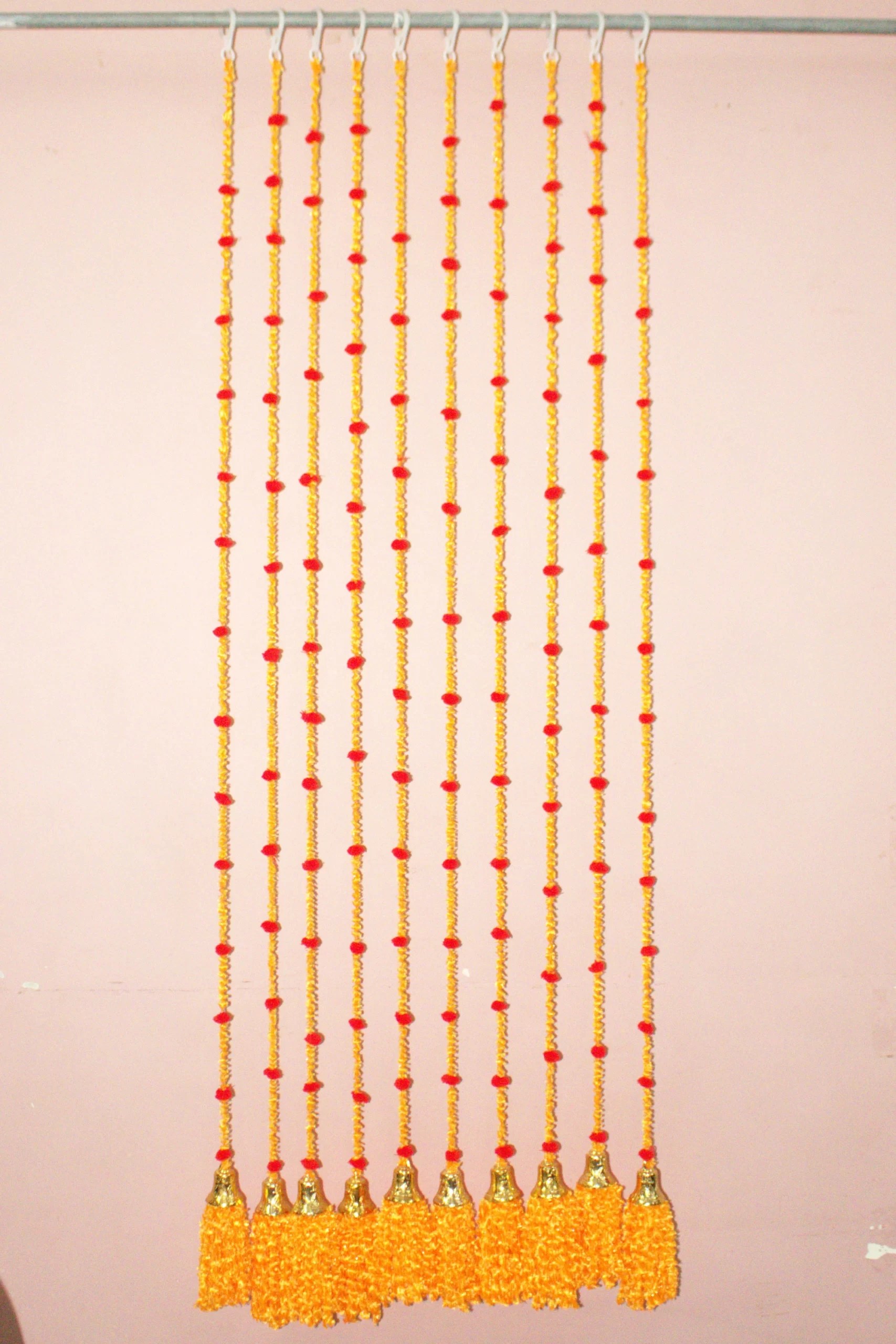 Bright Orange Wool Latkans for Home Decor Front Door Diwali Wedding