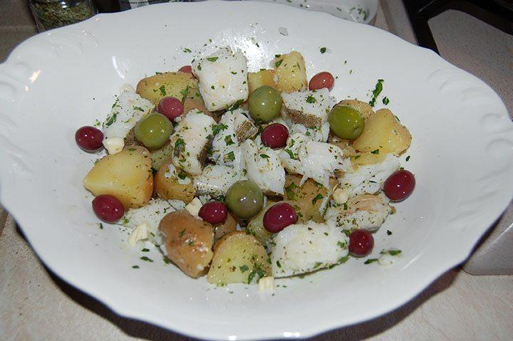 Ricetta Insalata di baccalà, patate e olive con mistichella mare