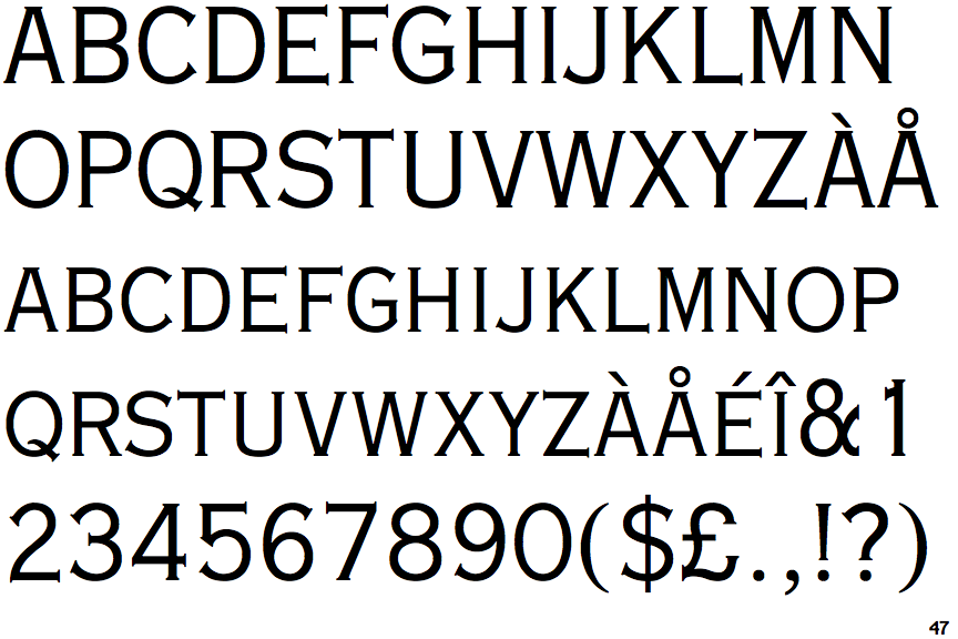 Identifont Copperplate Gothic 29 AB