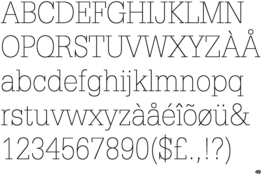 Identifont Glypha Thin