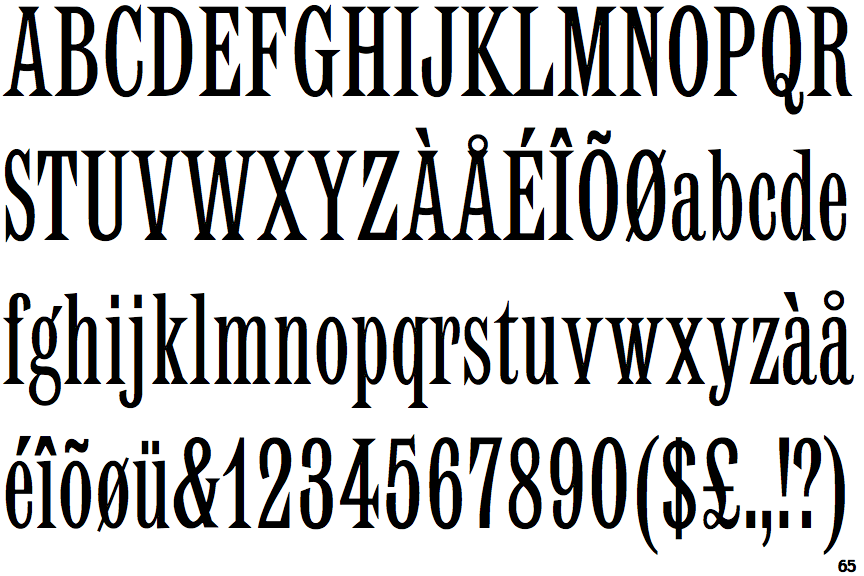 Identifont Latin Condensed