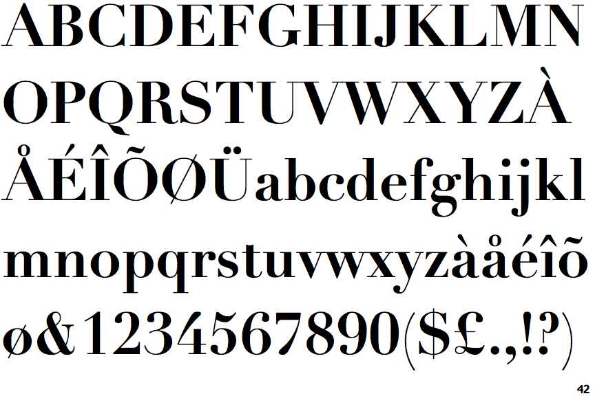 Identifont Linotype Didot Bold