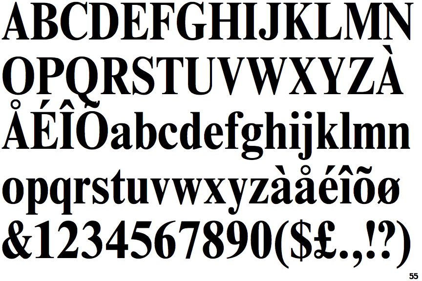 Identifont Times New Roman Bold Condensed