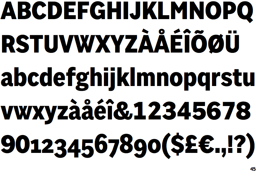 Identifont Sole Sans Bold Condensed