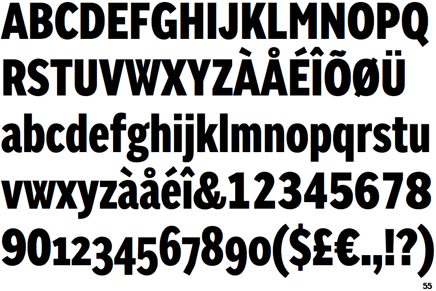 Identifont Sole Sans Bold Extra Condensed
