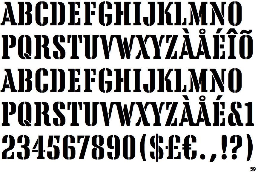 Identifont EF Tea Chest Stencil