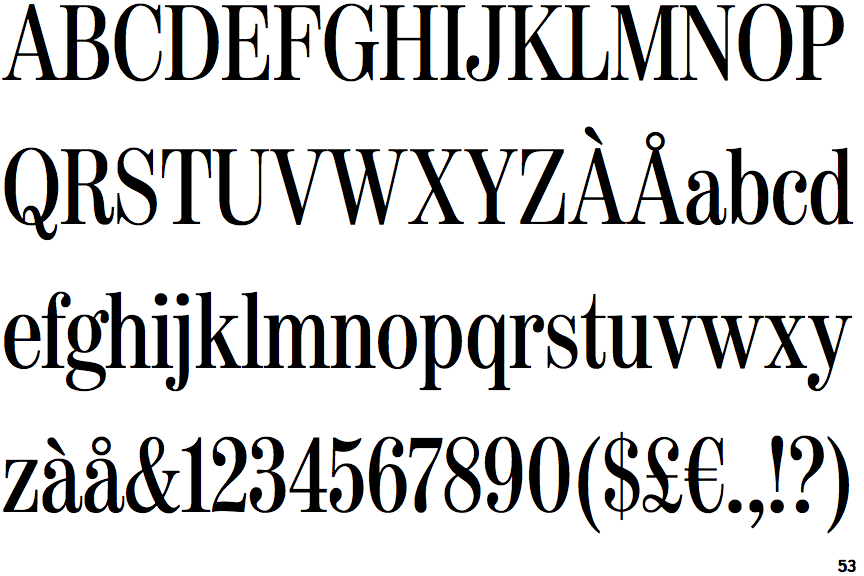 Identifont Moderno FB Extra Condensed