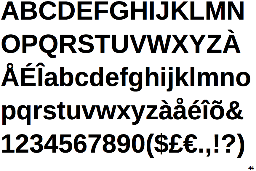 Identifont Arimo Bold
