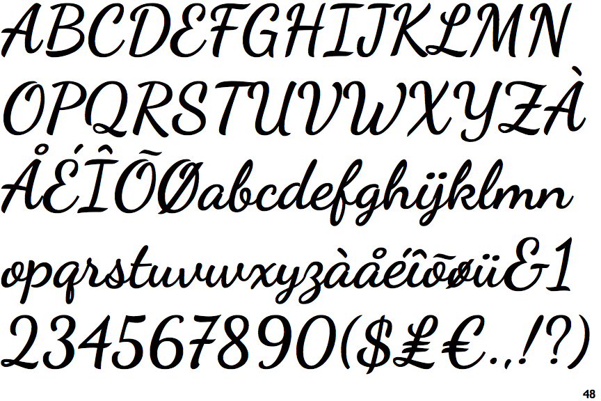 Identifont Dancing Script Bold