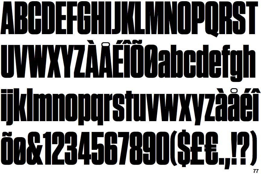 Identifont Tungsten Condensed Black