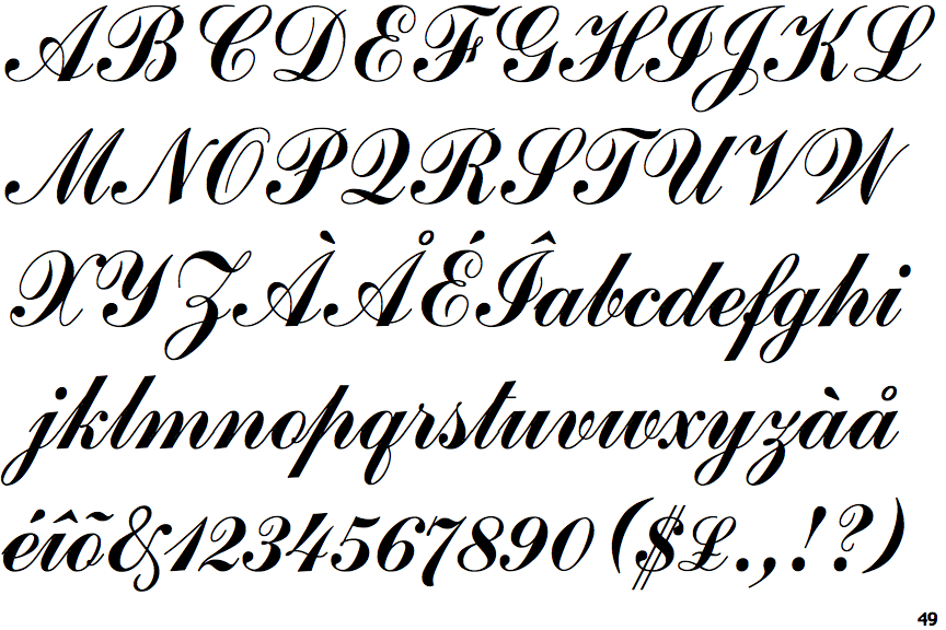 Identifont Commercial Script (ITC)