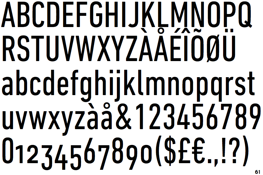 Identifont DIN Next Condensed
