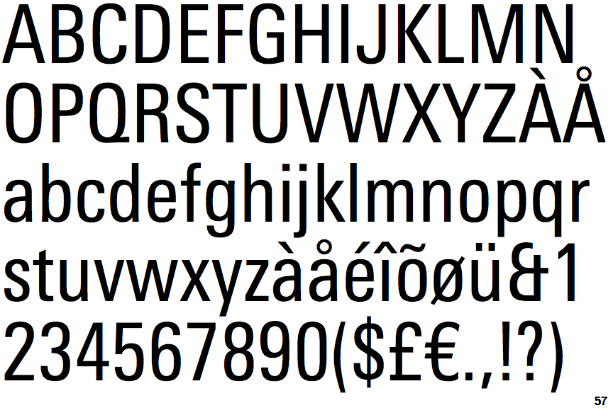 Identifont Linotype Univers Condensed