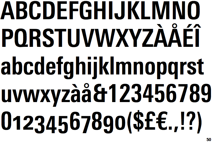 Identifont Univers Next Bold Condensed
