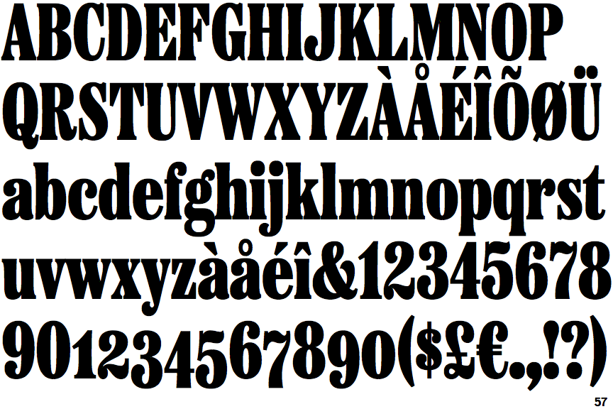 Identifont Etna X Condensed Black