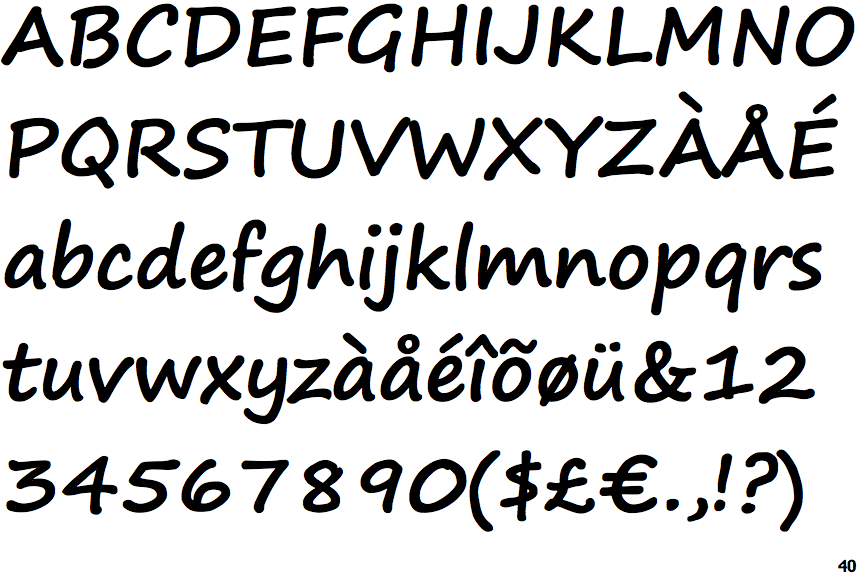 Identifont Segoe Print Bold
