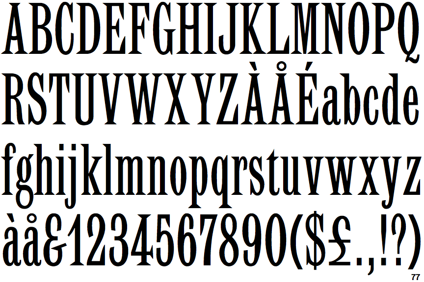 Identifont PL Latin Elongated
