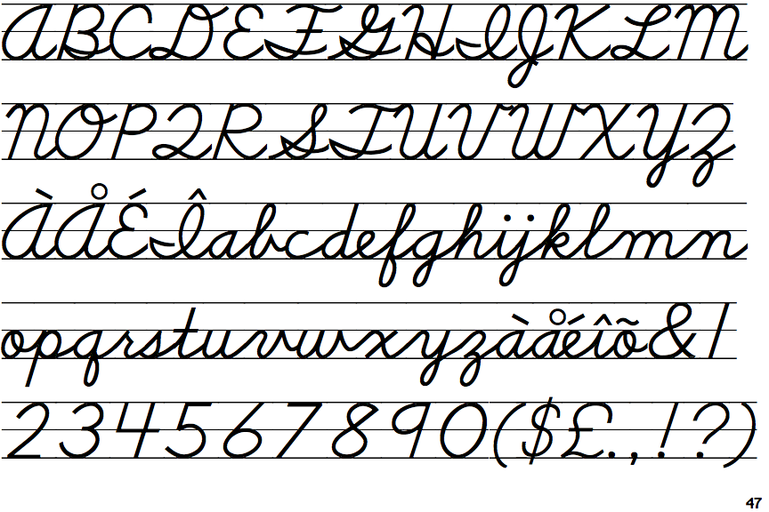 Identifont School Script Lined Identifont School Script Lined