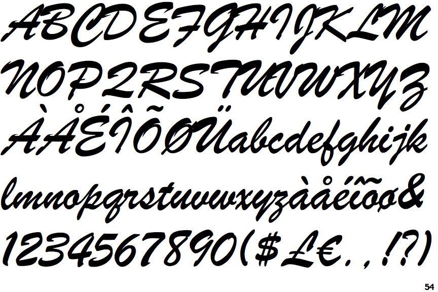 Identifont Brush Script MT