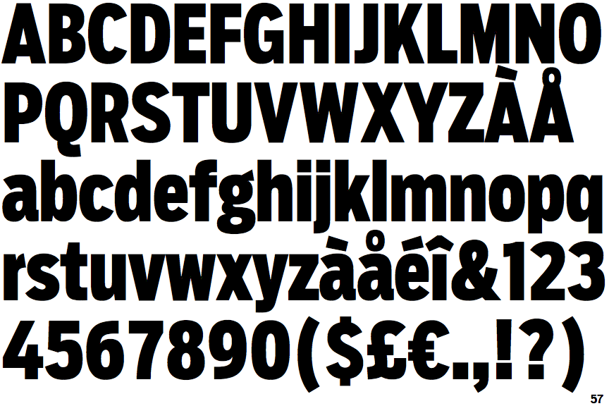Identifont Salvo Sans Extra Condensed Black