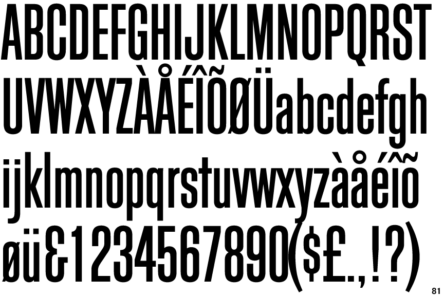 Identifont Block Gothic Extra Condensed
