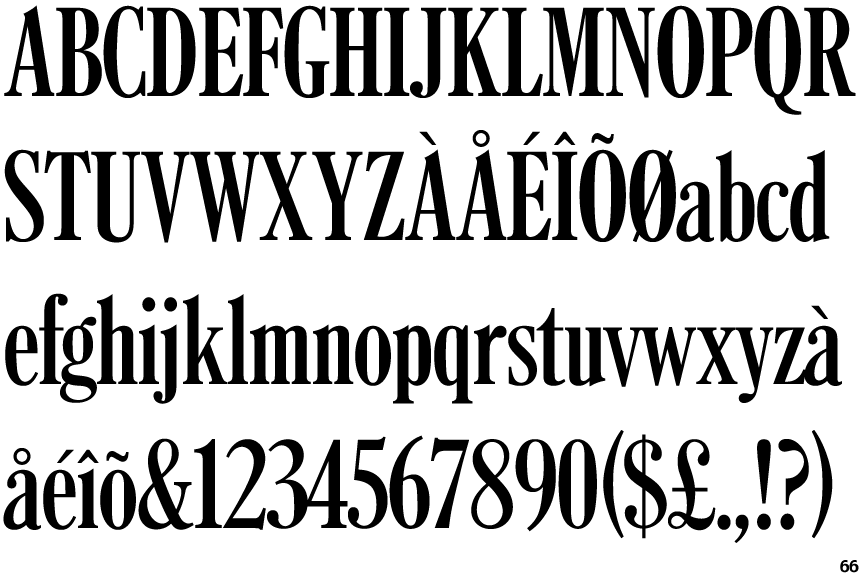 Identifont Caslon Bold Extra Condensed