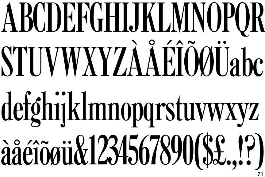 Identifont Caslon Extra Condensed