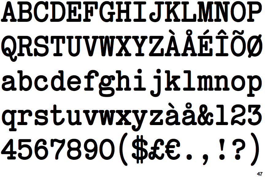 Identifont Typewriter Spool CLN Bold