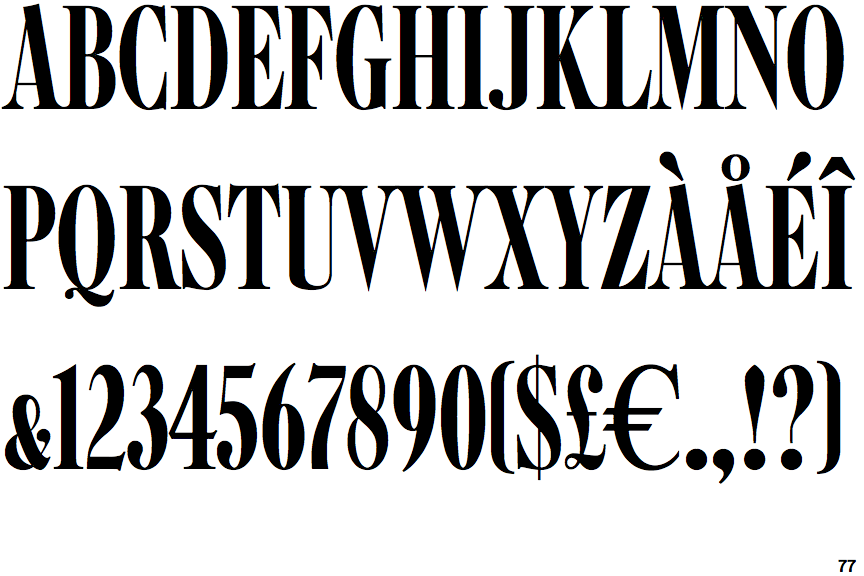 Identifont Caslon Graphique Compressed