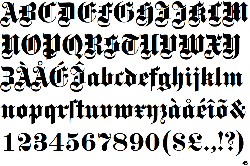 Identifont - Fette Gotisch (URW)