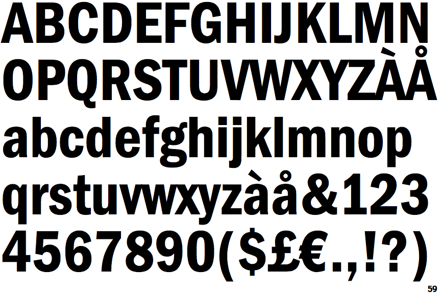 Identifont Franklin Gothic Condensed Demi (URW)
