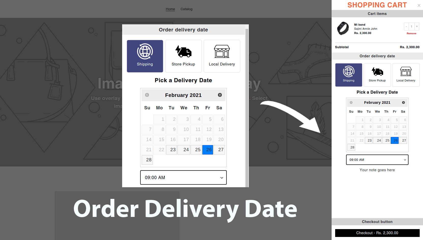 Guide on Order Delivery Date Widget of iCart Cart Drawer Cart Upsell