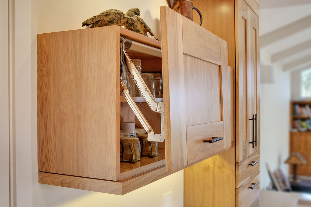 Contemporary Kitchen with Quartz Countertops and Red Birch