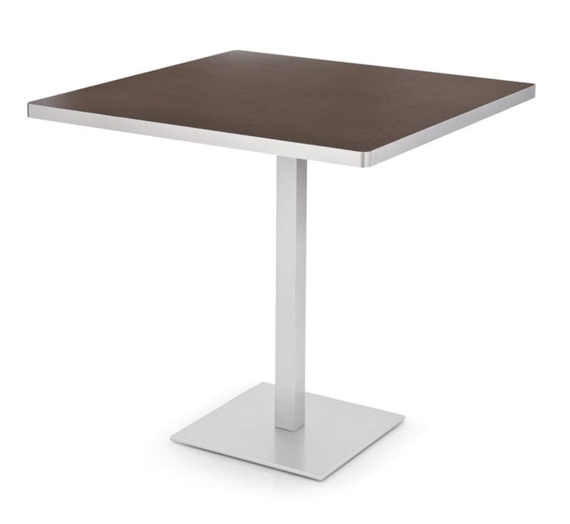 Square table with steel base and top in melamine IDFdesign