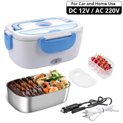 Electric Heated Lunch Box 220V AC and 12V DC ido.lk