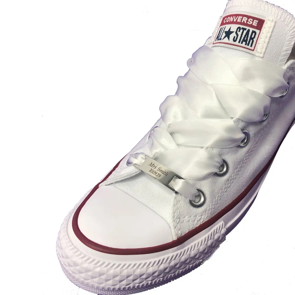 Silver Shoelace Charm Engraved idofancy