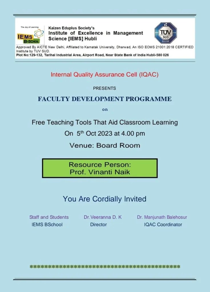 Knowledge Sharing Sessions IEMS BSchool