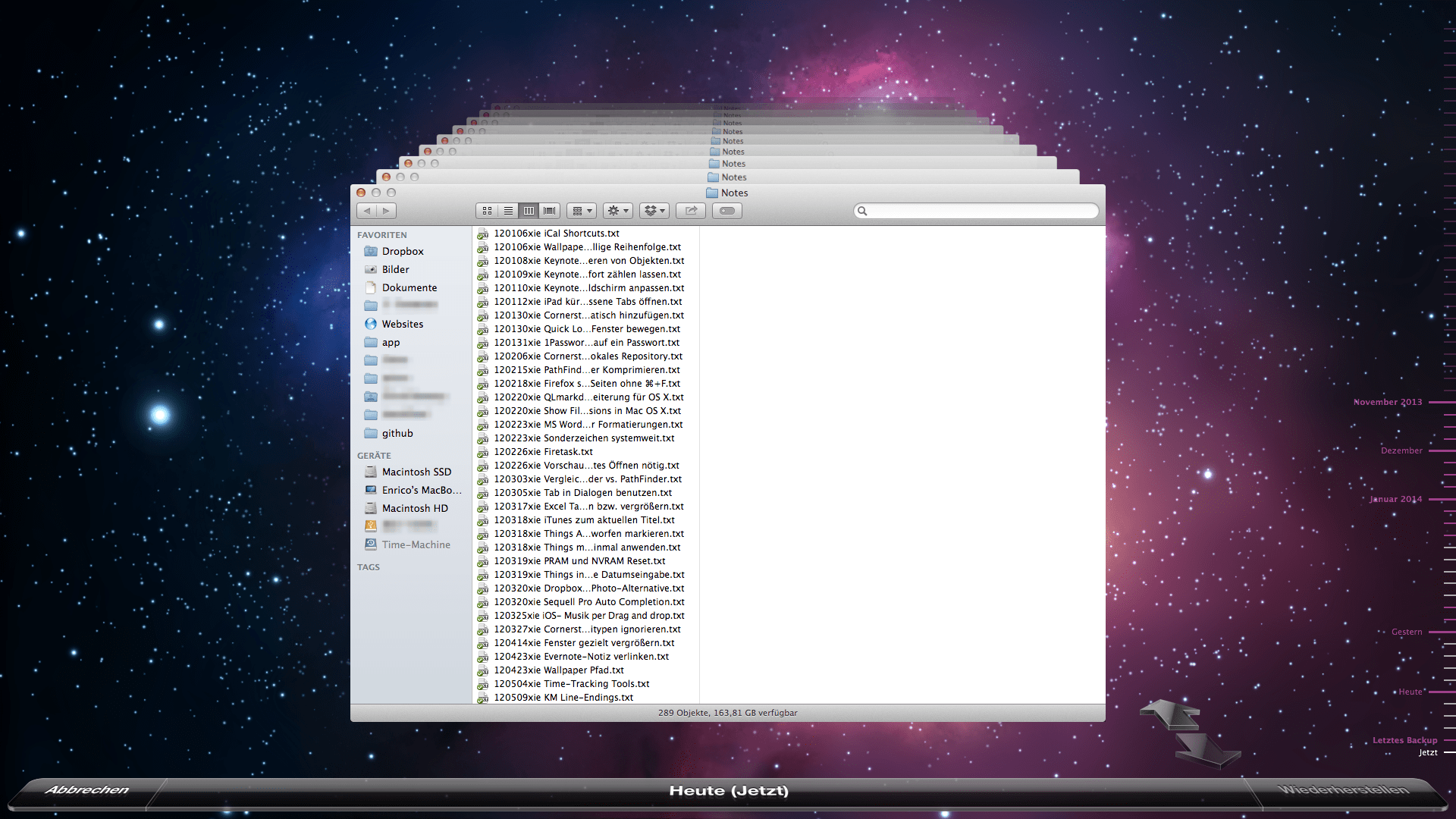 Unterschied zwischen Time Machine, Versions und Local Snapshots iEnno