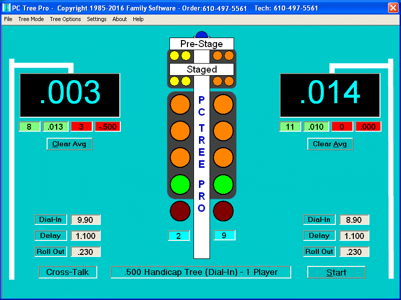 PC Tree Pro Drag Racing Practice Tree with CrossTalk!