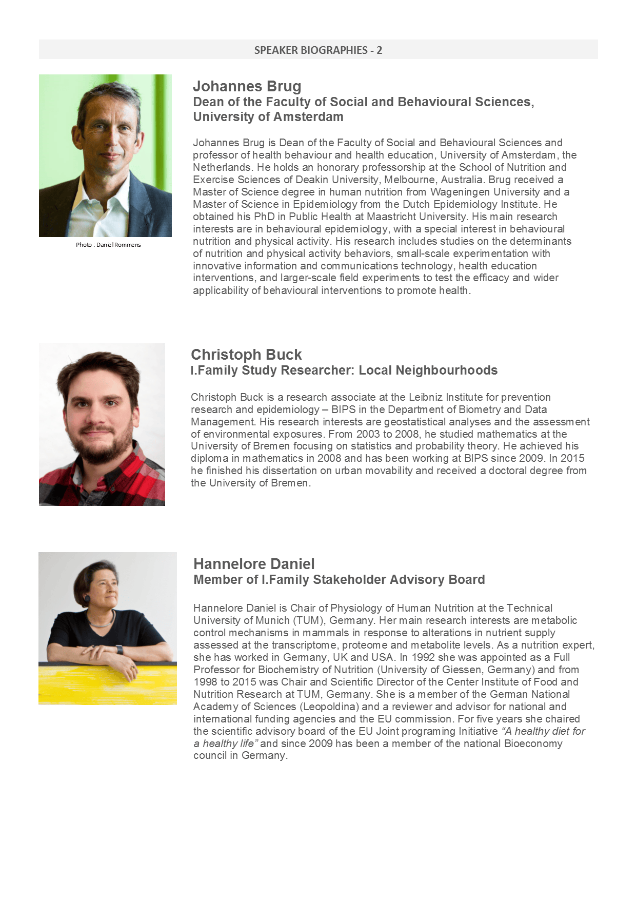 Speaker and Chair Biographies « I Family