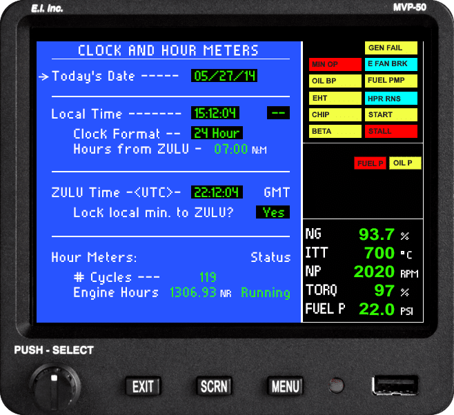 MVP50T Engine Monitor for Turboprops/Jets Electronics International