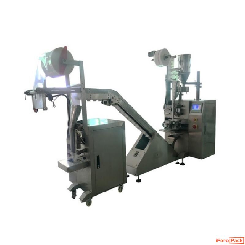 Automatic tea pryamid bag in plastic bag packaging machine