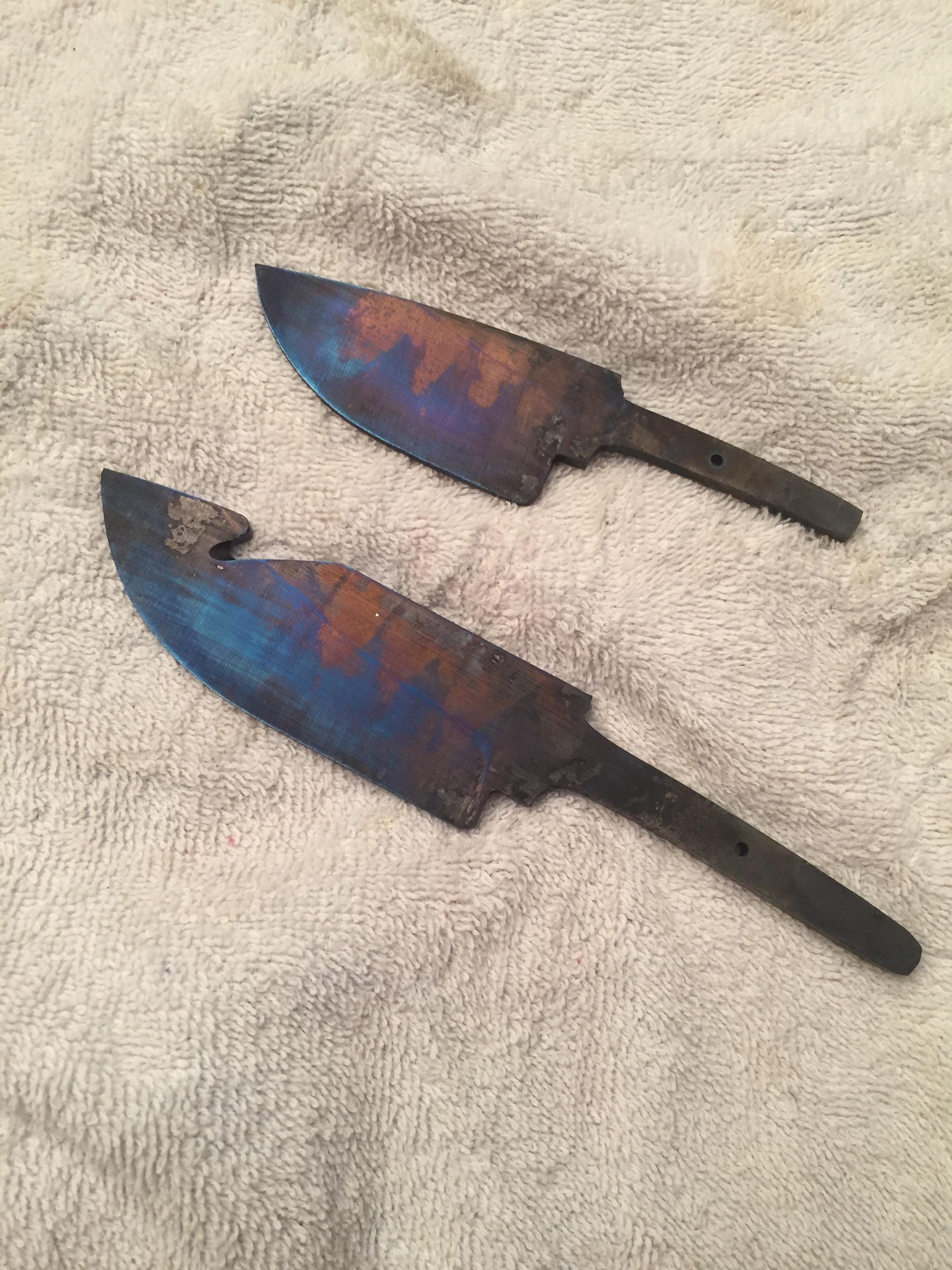 Tempering 1095 blades to blue Heat Treating Knives, Blades etc I