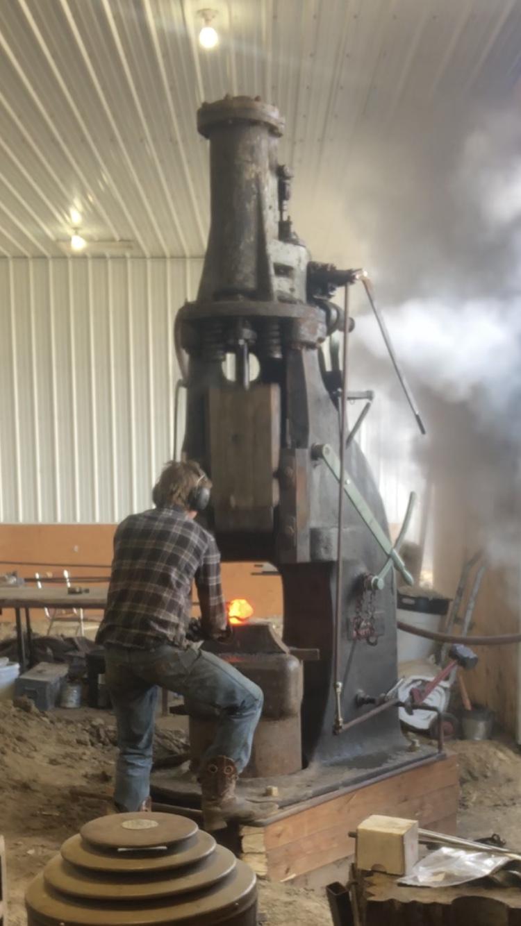 600lbs Niles Steam Hammer Power Hammers, Treadle Hammers, Olivers I Iron