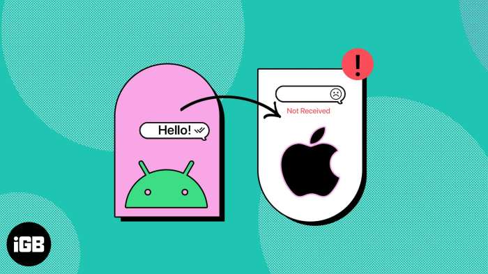 Not receiving texts from iphone on android