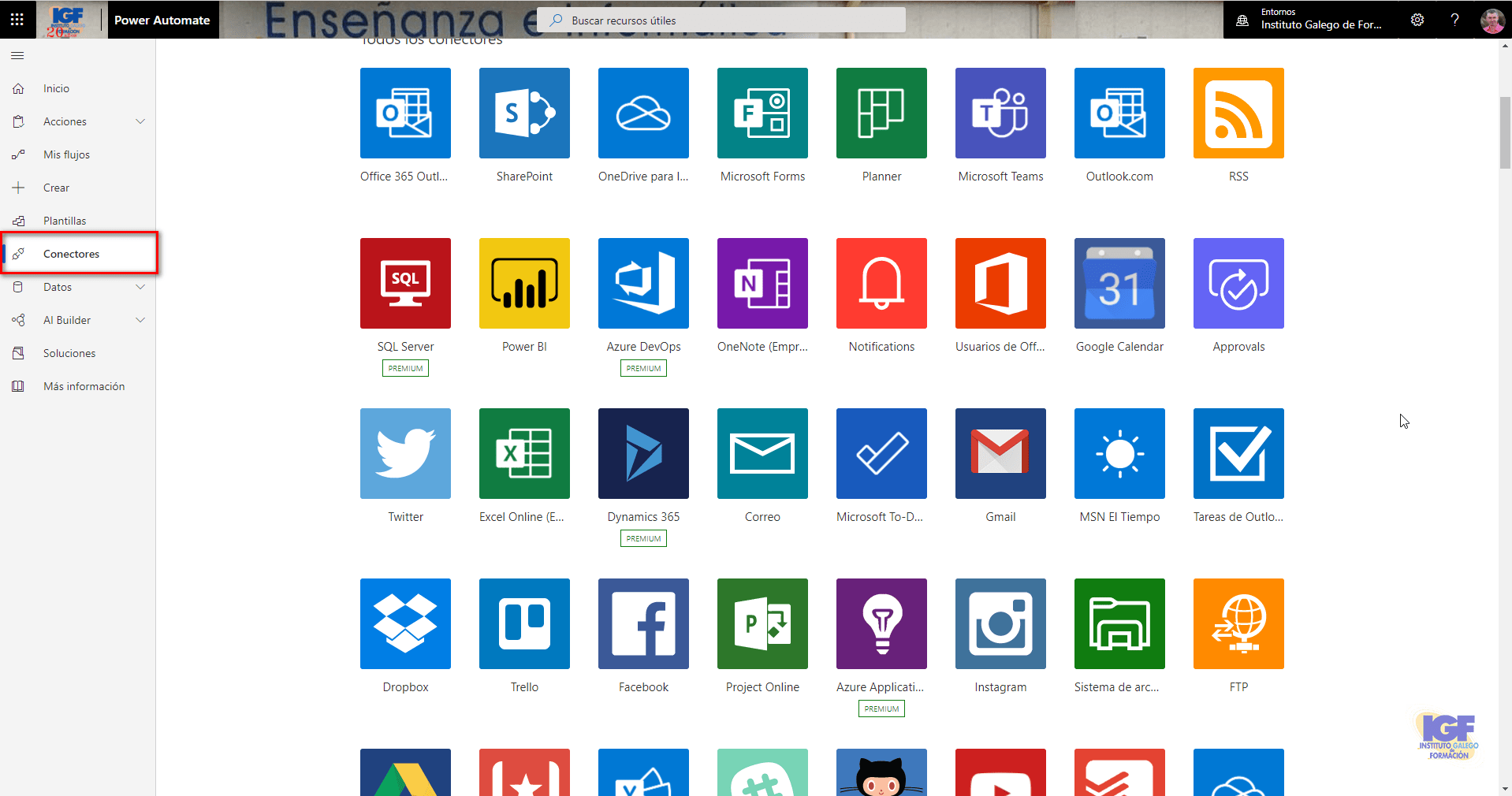 Conectores de Microsoft Power Automate - igf.es