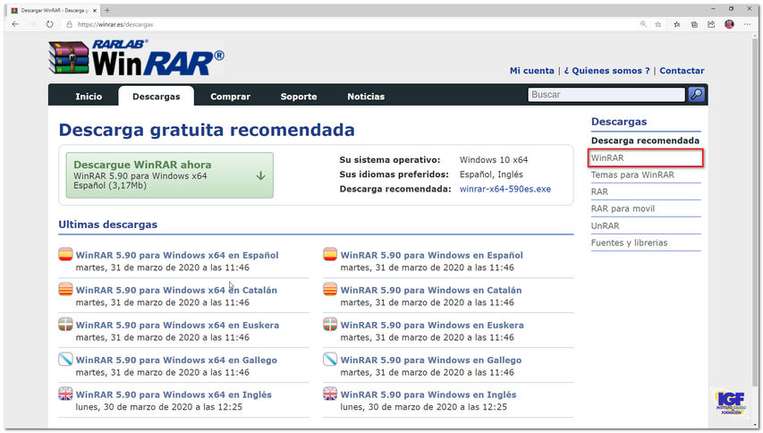 Winrar en gallego - igf.es