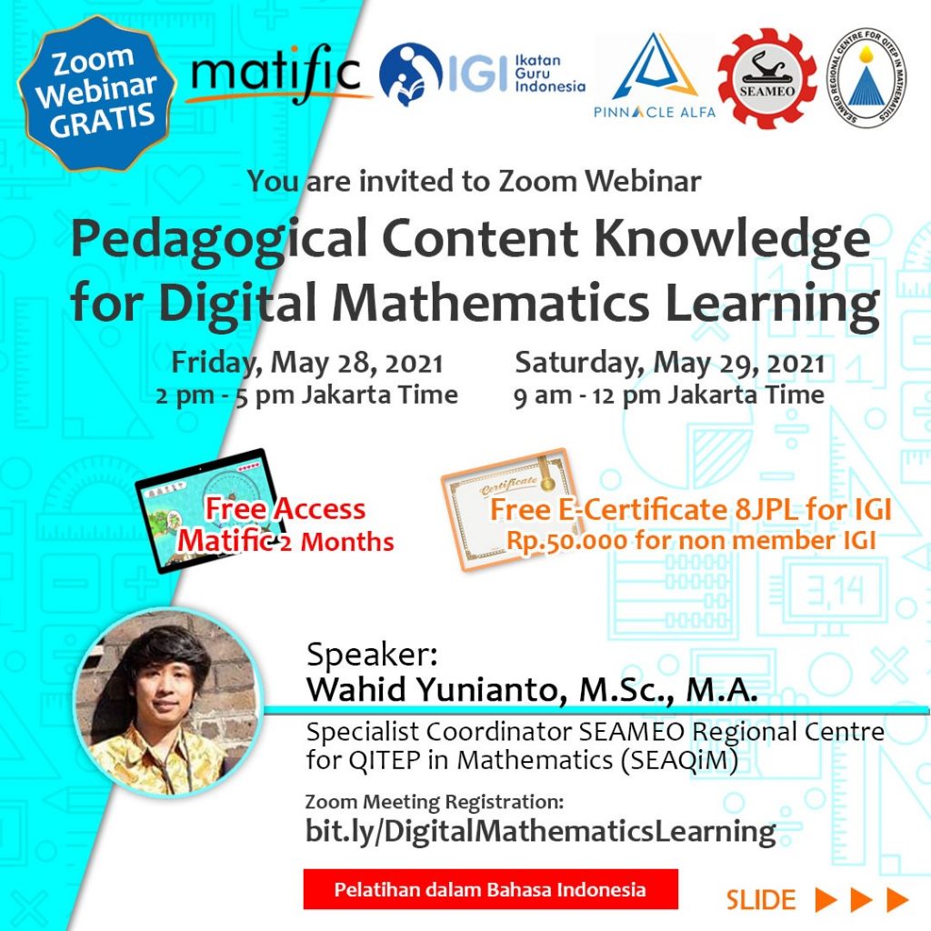 Zoom Webinar â€œPedagogical Content Knowledge for Digital Mathematics