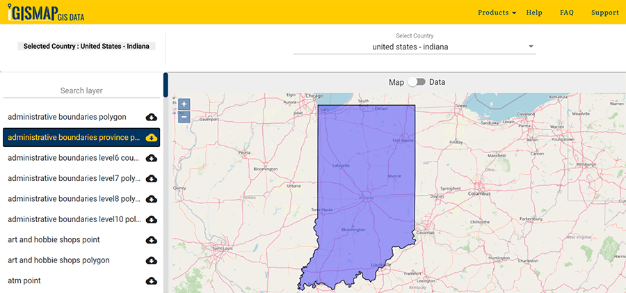 Indiana County Gis Map Download Indiana Counties GIS data United States Railways, Highway