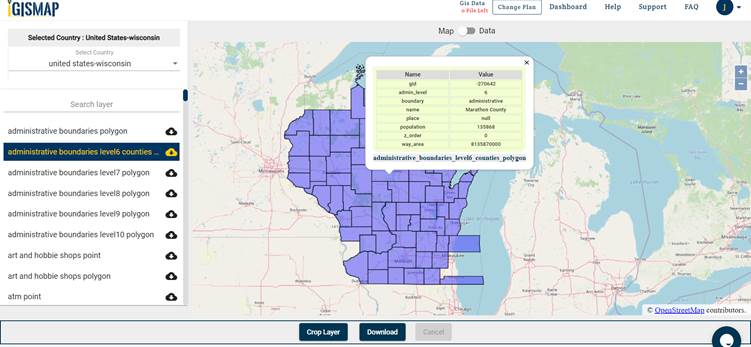 Barron County Gis Mapping Download Wisconsin State GIS Maps Boundary, Counties, Rail, highway